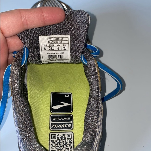 Brooks Trance 12 Running shoes, grey and turquoise size 6. - Picture 3 of 4